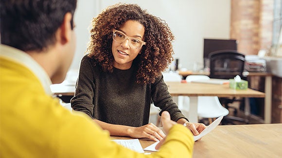 HR Manager interviewing a candidate for a job HR Manager interviewing a candidate for a job